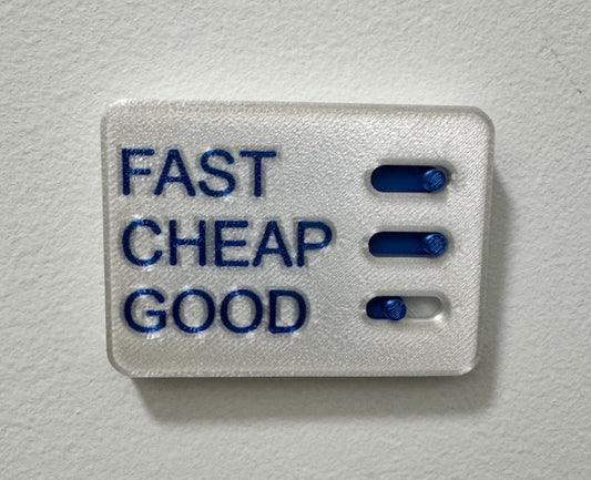 White and Blue: Fast, Cheap, Good Fidget