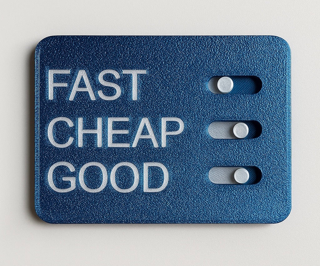 Blue and White: Fast, Cheap, Good Fidget
